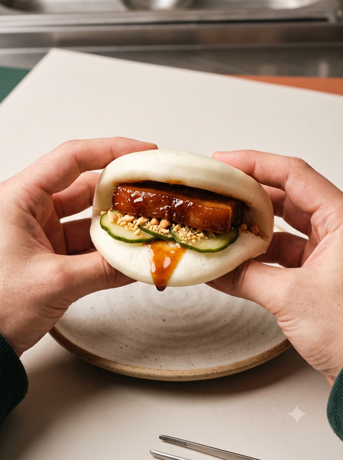 Pork Belly Bao, Open
